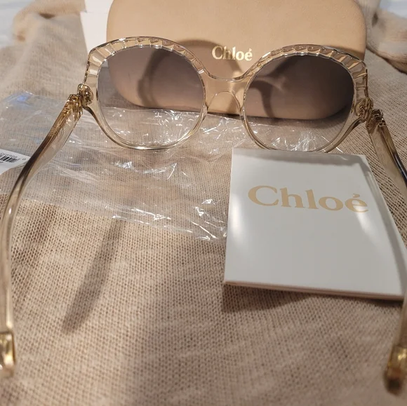 Chloe Sunglasses with Gold and Black Accents - Picture 2 of 7